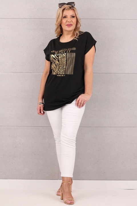 TSHIRT OVERSIZE BAWEŁNIANY DUŻE ROZMIARY LUŹNY KRÓTKI RĘKAW BLUZKA NA LATO