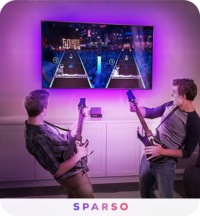 TAŚMA LED RGB 5M LEDY 230V 12V z PILOTEM Bardzo mocna ZESTAW +