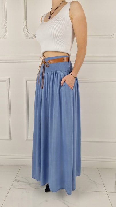 ZWIEWNA DŁUGA SPÓDNICA MAXI DO KOSTEK BOHO DAMSKA