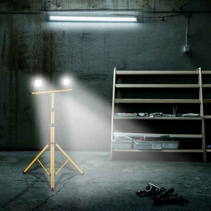 Naświetlacz Halogen LED Lampa 2x 100W + Statyw + Przewód Zasilający
