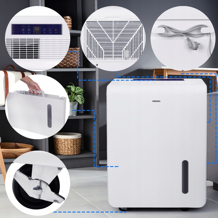 Osuszacz powietrza SEVA pochłaniacz wilgoci cichy wydajny aż 70L/24h +