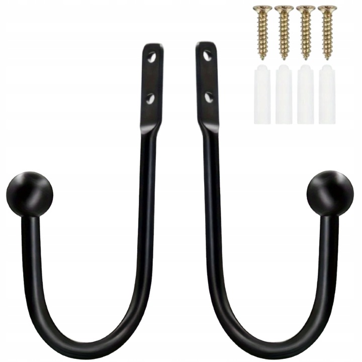 UPIĘCIE do ZASŁON Lova Nest FIRAN HAK HACZYK PRZYKRĘCANY CZARNY v2 2szt