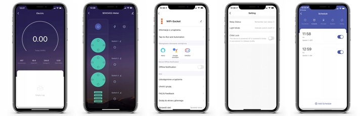 Listwa zasilająca SMART WiFi USB TUYA QC3.0 PD LED