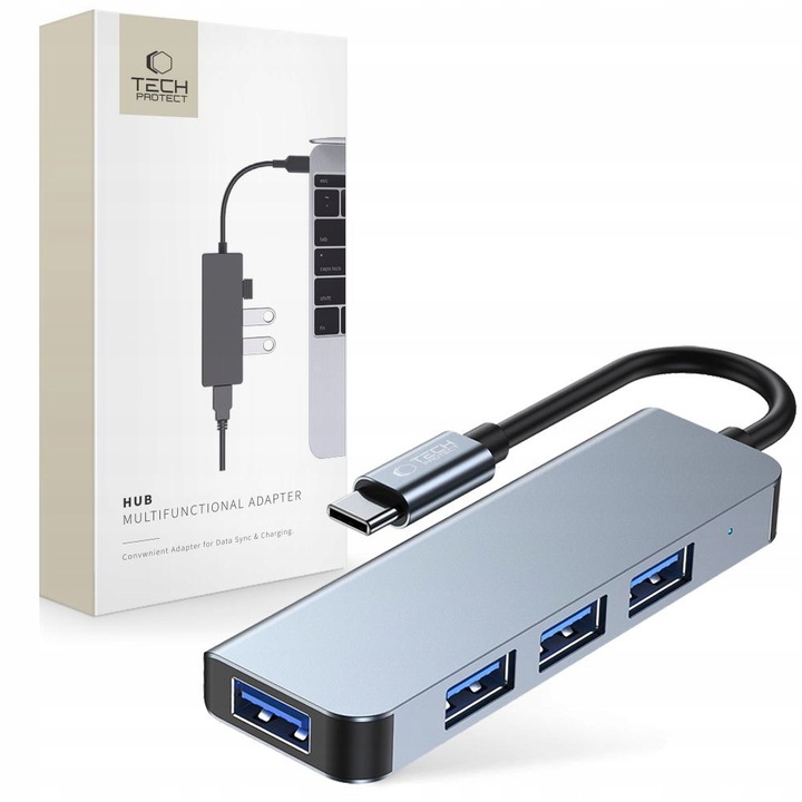 ROZDZIELACZ HUB ADAPTER USB 3.0 USB-C TYPE-C DO MACBOOK M1 M2 M3 / PC
