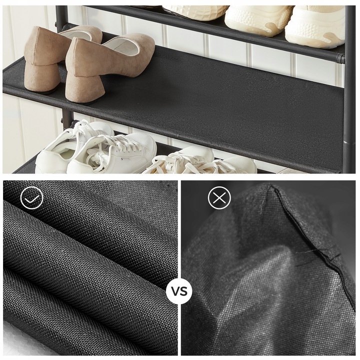 Regał Szafka na Obuwie Stojak Półka Organizer LOFT Komoda Czarna