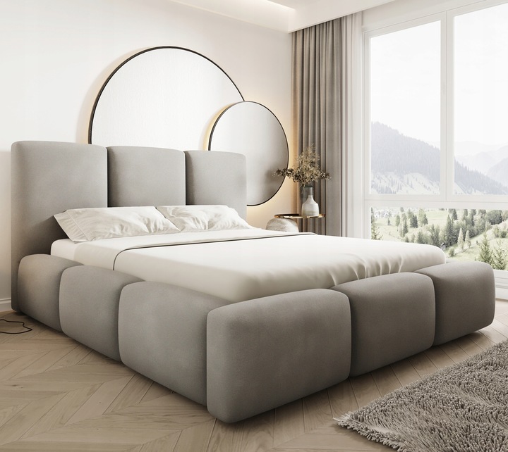 Łóżko Tapicerowane Bubble 180x200 z Pojemnikiem Stelaż Podnoszony