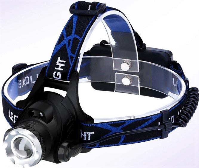 LATARKA CZOŁOWA CZOŁÓWKA LED REFLEKTOR + BATERIE 3 TRYBY ŚWIECENIA 2 x AKUM