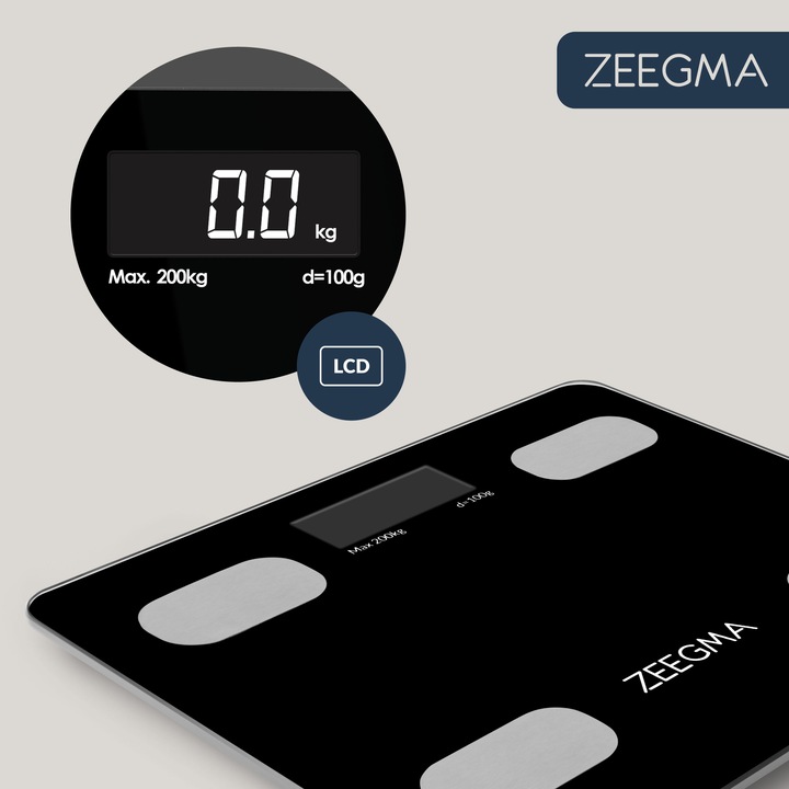 WAGA ŁAZIENKOWA ANALITYCZNA SMART ANALIZA 200kg IOS LCD ANDROID