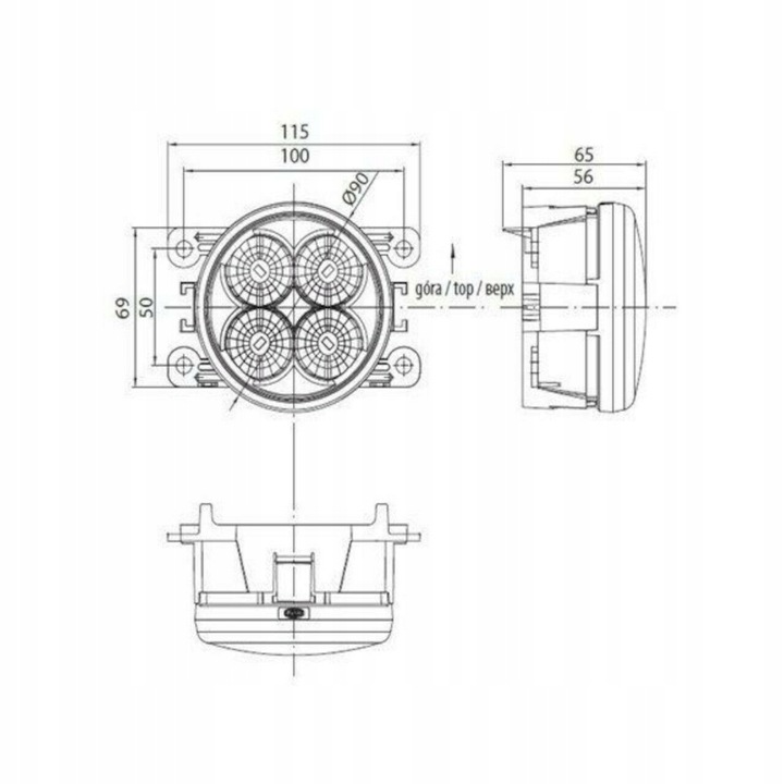 LAMPY, ŚWIATŁA DO JAZDY DZIENNEJ DRL LED - okrągłe 90mm - MAGNETI MARELLI