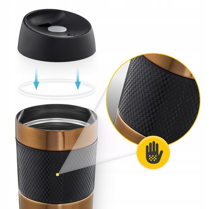 KUBEK TERMICZNY TERMOS GORĄCE NAPOJE DO 12H-24H KAWA HERBATA SZCZELNY 450ml