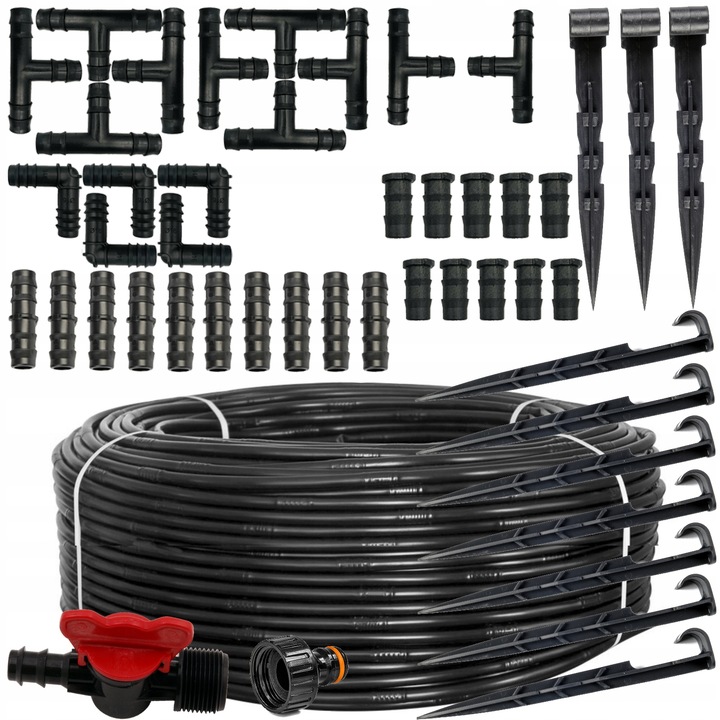 Linia kroplująca 100m + 100 szpilek/137 akcesoriów MOCNA kropelkująca