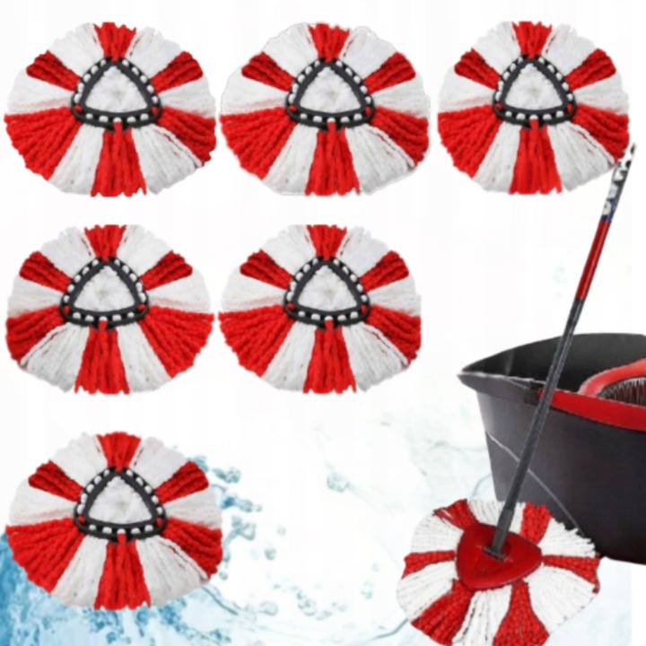 6 x WKŁAD DO MOPA OBROTOWEGO TURBO ZAMIENNIK Vileda KOŃCÓWKA CHŁONNY ZAPAS