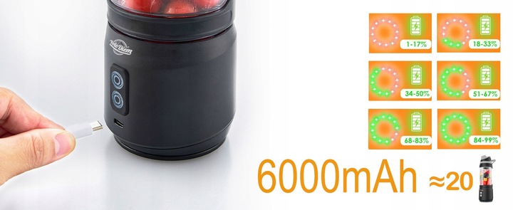 BLENDER PRZENOŚNY 350W 700ML Bezprzewodowy Kielichowy do Smoothie