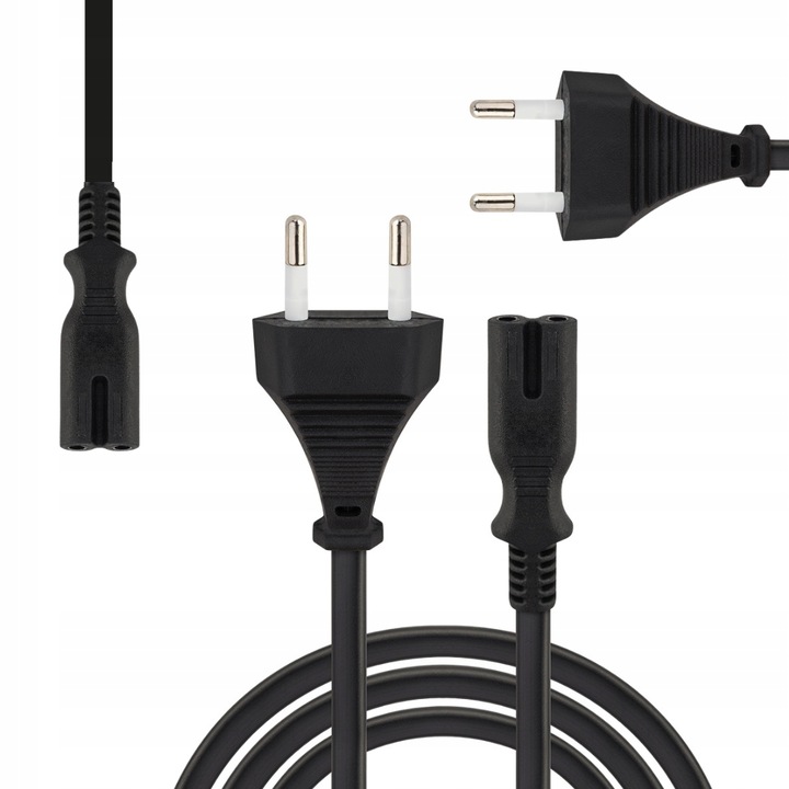 Kabel zasilający 2 pin Uniwersalny do TV RTV AGD C7 ósemka SAVIO