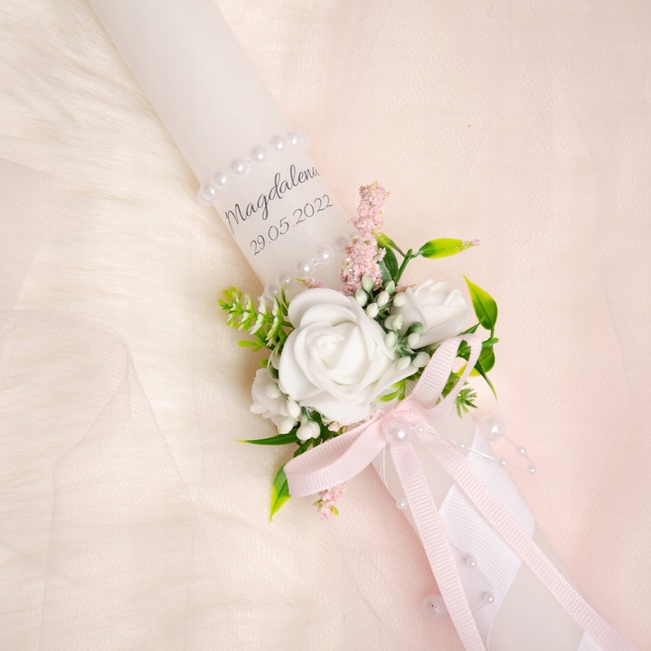 ŚWIECA KOMUNIJNA DO I KOMUNII ŚWIĘTEJ IMIĘ DATA