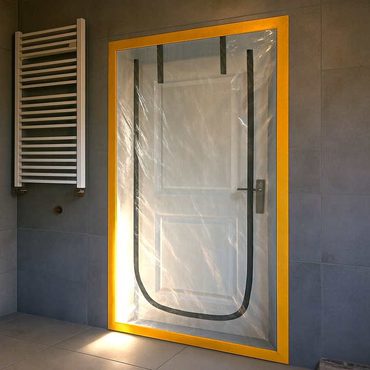 KURTYNA PRZECIWPYŁOWA Drzwi Remontowe Budowlane Z ZAMKIEM BŁYSKAWICZNYM