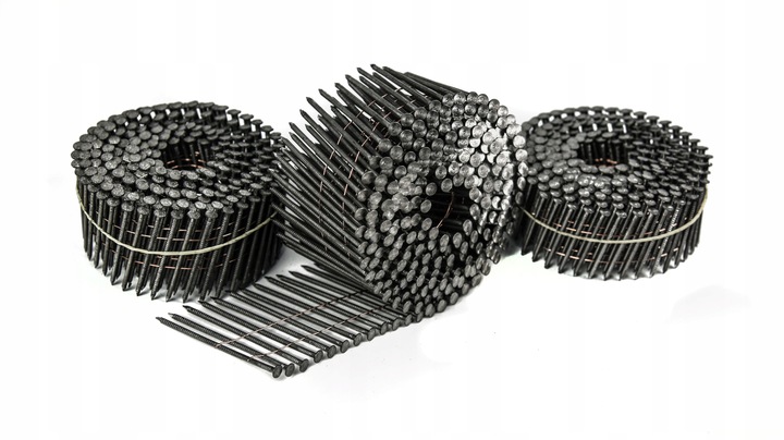 Gwoździe do gwoździarki BĘBNOWE 3,8x125mm 1440szt Łączone drutem Koletowane