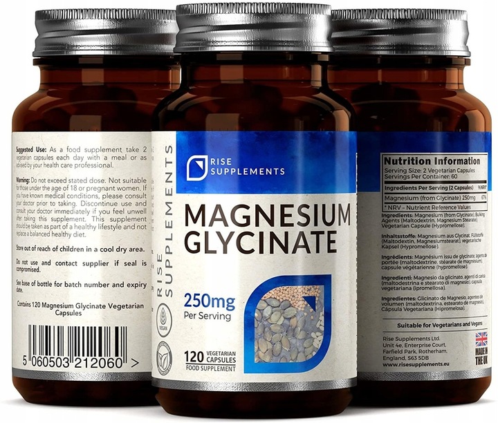 Glicynian Magnezu 120 Kapsułek po 250mg - Rise