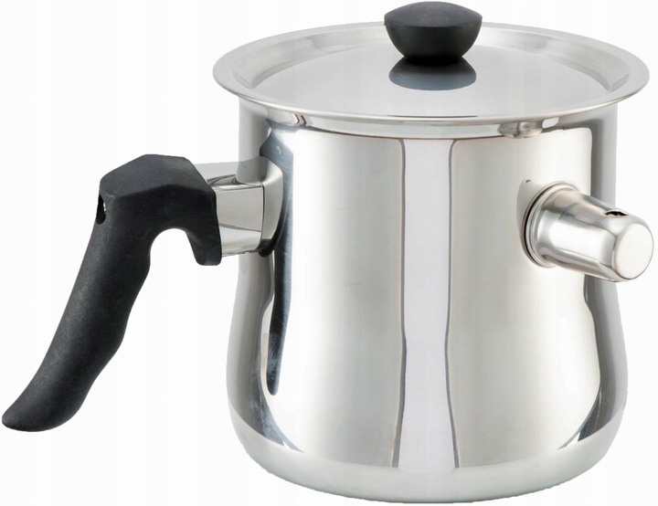 GARNEK DO MLEKA 2L Z GWIZDKIEM GAZ INDUKCJA STALOWY DO GOTOWANIA MLEKA HIT