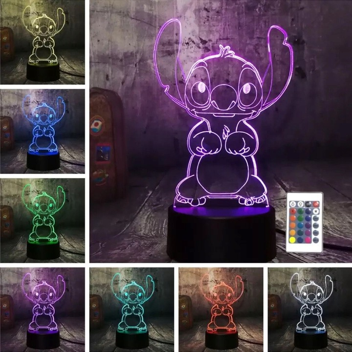 Lampka Nocna Lilo i Stich 3D Led IMIĘ Grawer