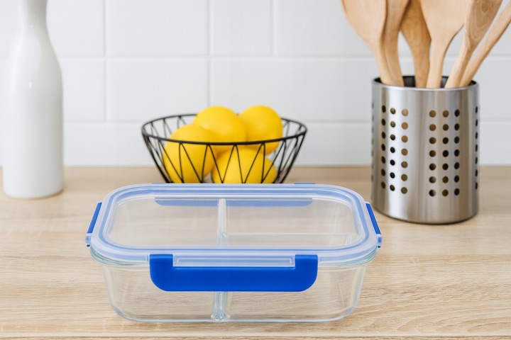 LUNCHBOX POJEMNIK SZKLANY NA ŻYWNOŚĆ 3-komorowy śniadaniówka 1050 ml