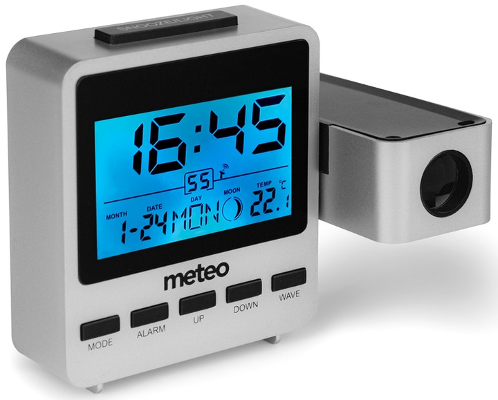 ZEGAR Z PROJEKTOREM TERMOMETR BUDZIK STACJA POGODY DCF