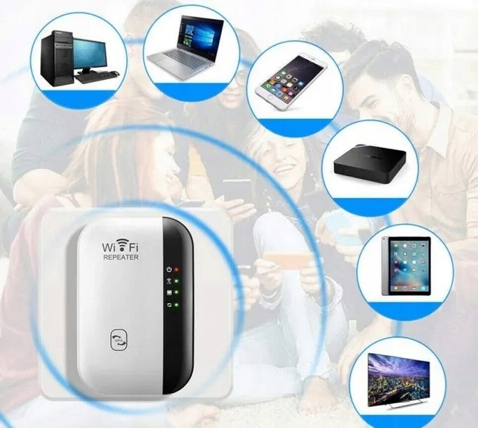 Wzmacniacz sygnału Wi-FI Mocny Repeater Access Point Router 300 Mb/s 2.4GHz