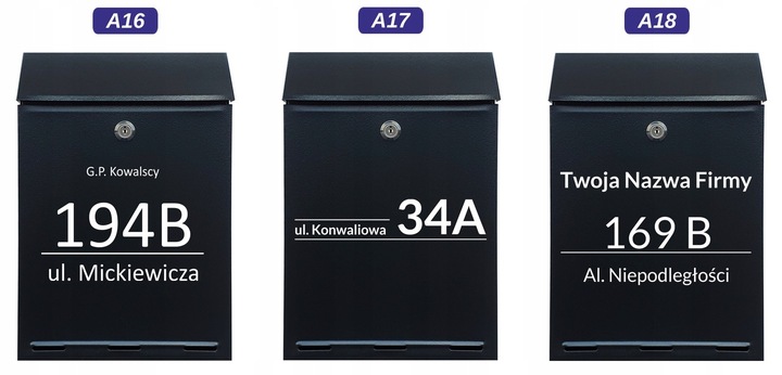 Skrzynka na listy A-4 z Napisem - nadruk UV