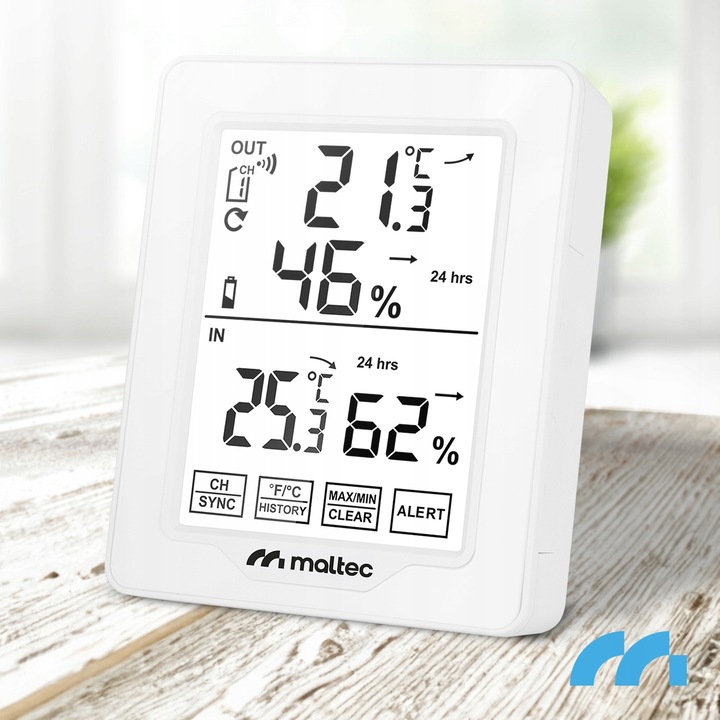 STACJA POGODOWA BEZPRZEWODOWA TERMOMETR HIGROMETR CZUJNIK ZEWNĘTRZNY