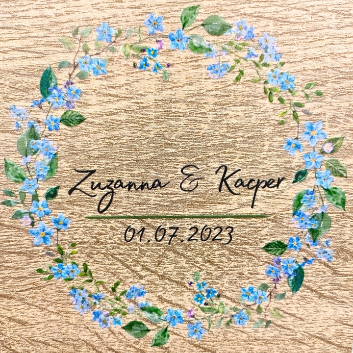 Pudełko na Wino z Nadrukiem Prezent Ślub Wesele