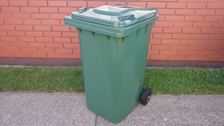 POJEMNIK KOSZ KUBEŁ 240L NA ŚMIECI ODPADY ZIELONY