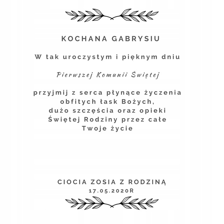 Pamiątka komunii, chrztu bransoletka grawer Aniołek Serce TWÓJ TEKST