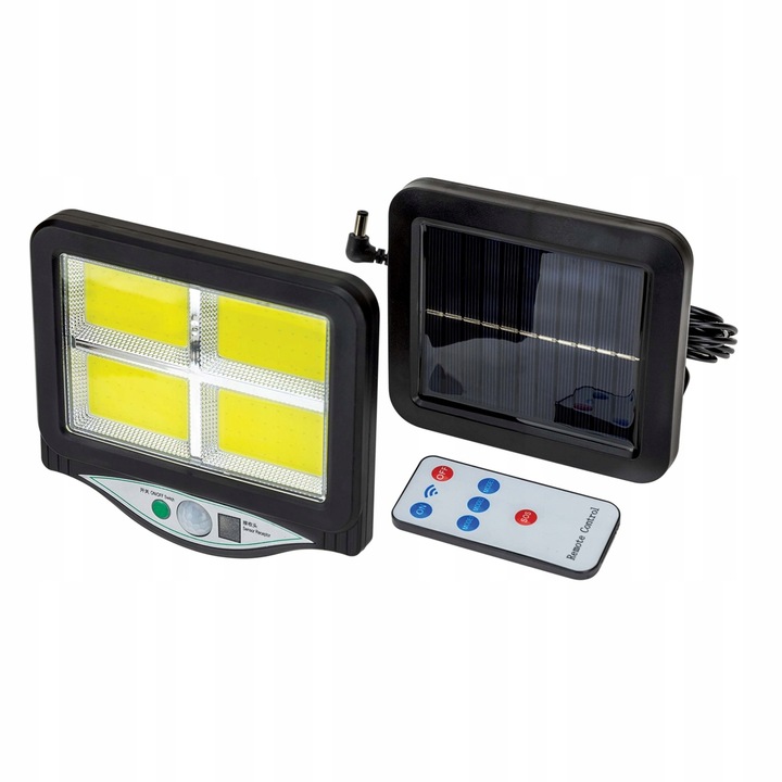 LAMPA SOLARNA Z CZUJNIKIEM RUCHU ZMIERZCHU COB LED