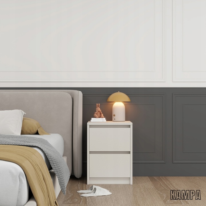 Praktyczna Szafka Nocna KASZMIR 2 szuflady stolik nocny loft