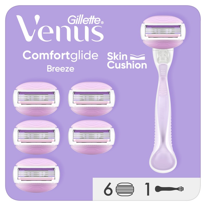 Gillette Venus Comfortglide Breeze, maszynka + 6 ostrzy