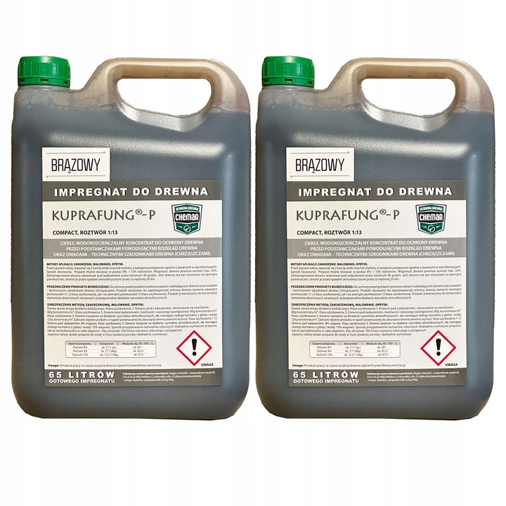 KUPRAFUNG P impregnat do drewna BRĄZOWY 1:13=130L