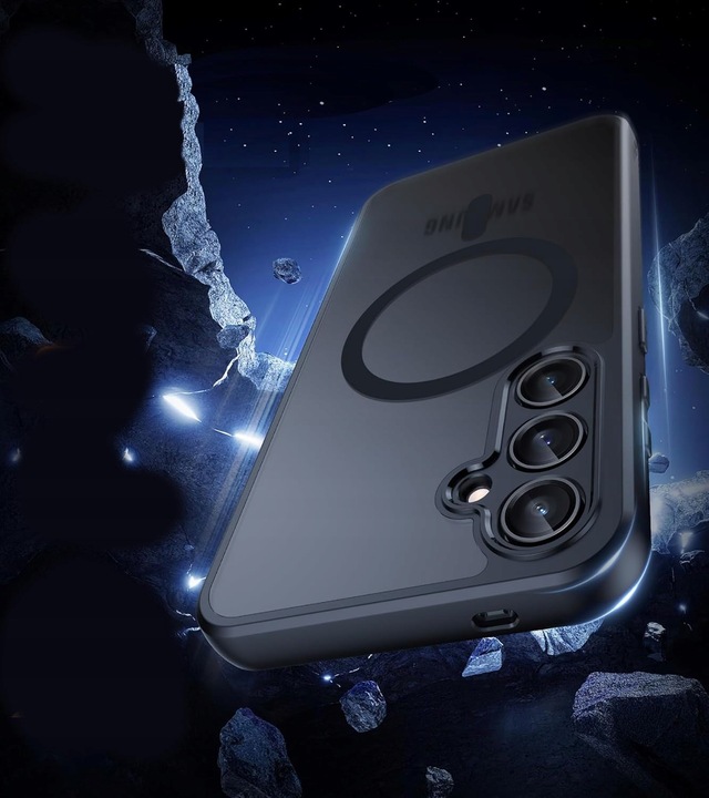 ETUI DO MAGSAFE CZARNY MAT DO SAMSUNG S22 + 2x SZKŁO