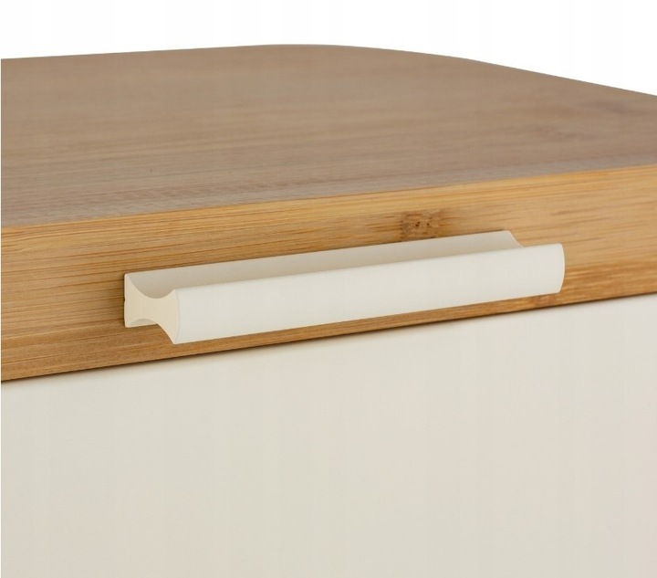 CHLEBAK STALOWY Z POKRYWA BAMBUSOWA POJEMNIK NA PIECZYWO CHLEB BUŁKI