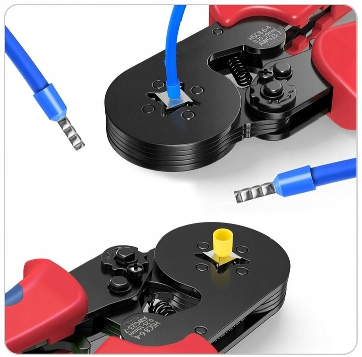 ZACISKARKA PRASKA DO KONEKTORÓW KABLI PRZEWODÓW 1800 SZT TULEJEK