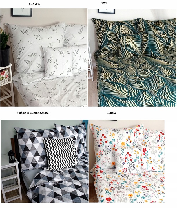 KOMPLET POŚCIELI BAWEŁNIANEJ BAWEŁNA 140x200cm+ 2x70x80 cm