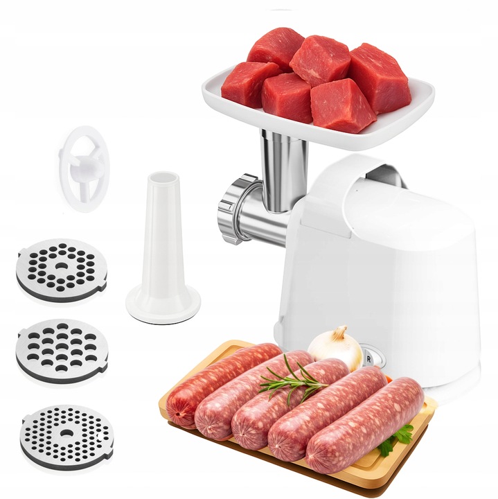 MASZYNKA DO MIELENIA MIĘSA KIEŁBASY 3 SITA + SZATKOWNICA REWERS MOC