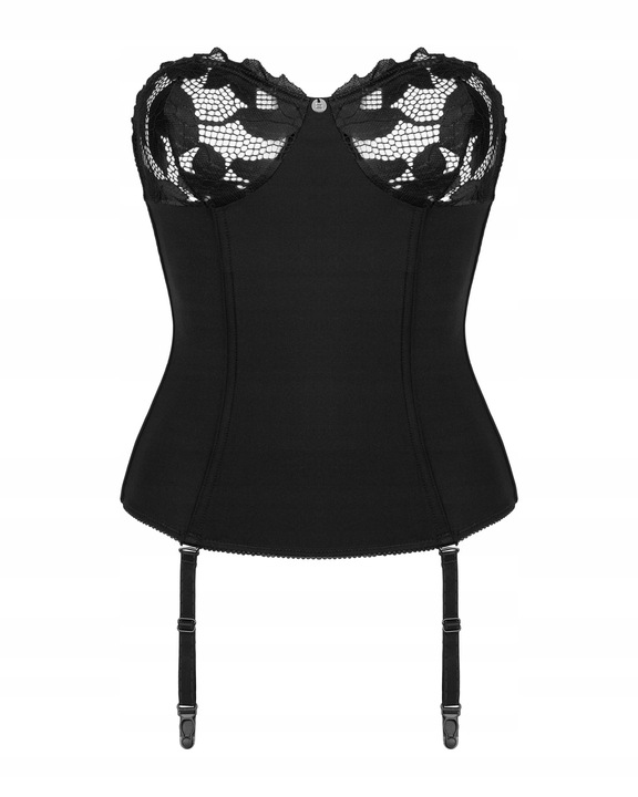 Obsessive Gorset Damski z Elegancki z Koronką i Siateczką M/L Czarny