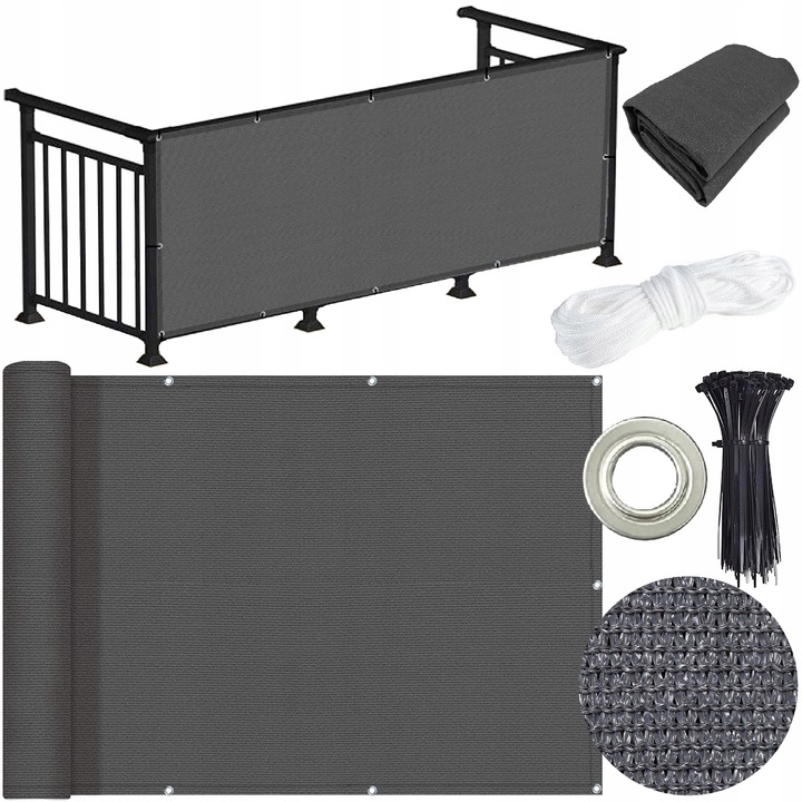 OSŁONA NA BALKON NA TARAS PŁOT MATA BALKONOWA 1x7m SOLIDNA +MOCOWANIE