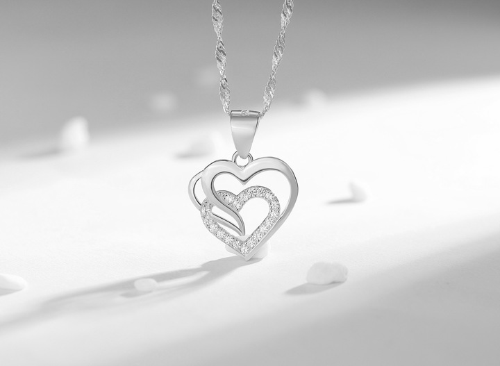 NASZYJNIK SREBRNY ŁAŃCUSZEK DAMSKI Z ZAWIESZKĄ SREBRO PRÓBA 925 ORYGINALNY