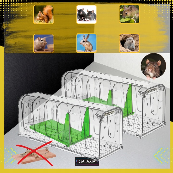 ŻYWOŁAPKA NA MYSZY 2 SZT Pułapka Łapka Szczury Pułapki Łapki 2X