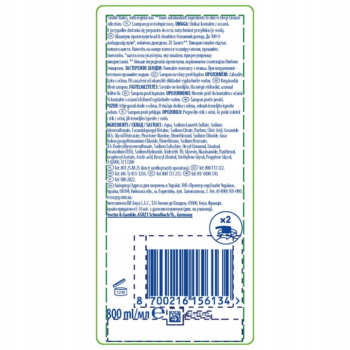 Head & Shoulders Classic Clean Szampon 800ml