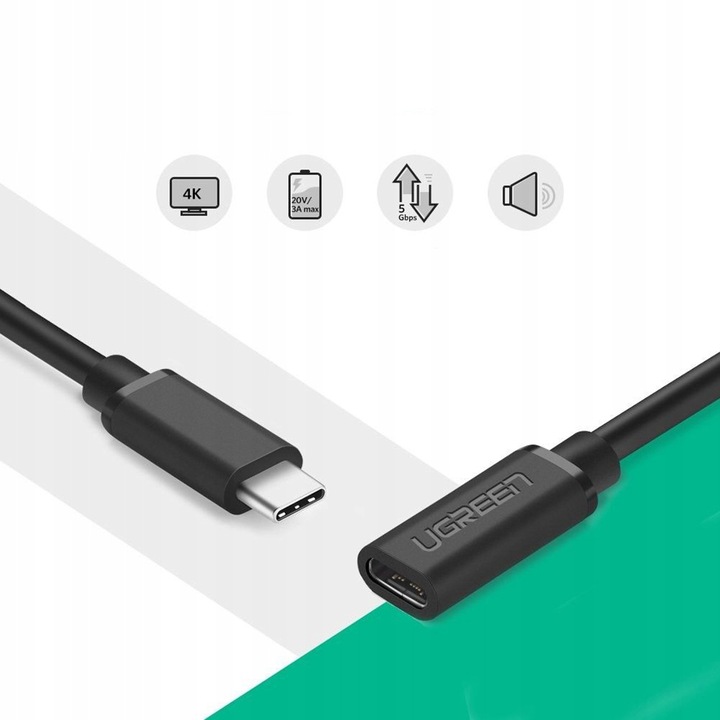 UGREEN kabel przewód przedłużacz USB-C 4K FULL HD