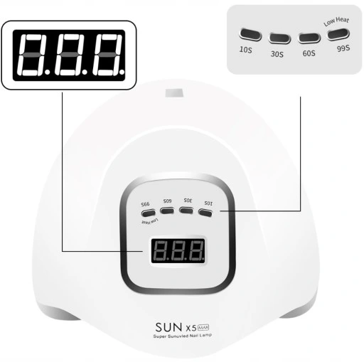 Lampa Do Paznokci Manicure Profesjonalna Mocna UV/LED SUN x5 Max 80W Biała