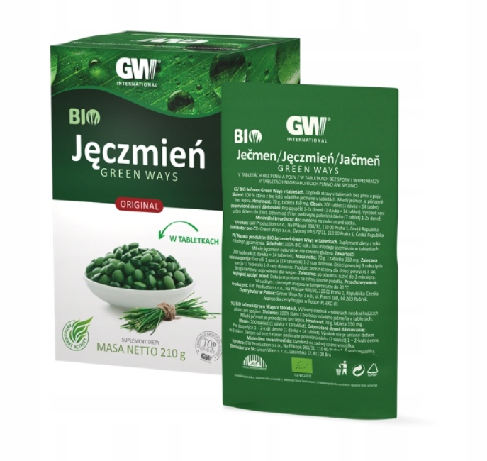 Green Ways BIO Chlorella 330g (1320 tabl.) + BIO Jęczmień 210g (600 tabl.)