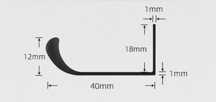 UCHWYT KRAWĘDZIOWY CZARNY 120cm UCHWYT MEBLOWY